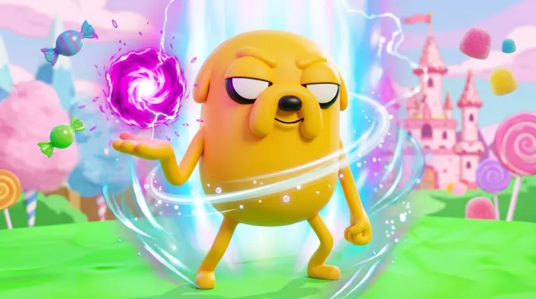Jake charging a cosmic orb in the Candy Kingdom